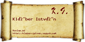 Kléber István névjegykártya
