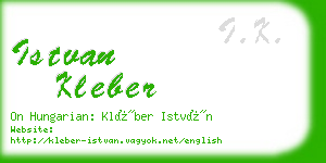 istvan kleber business card